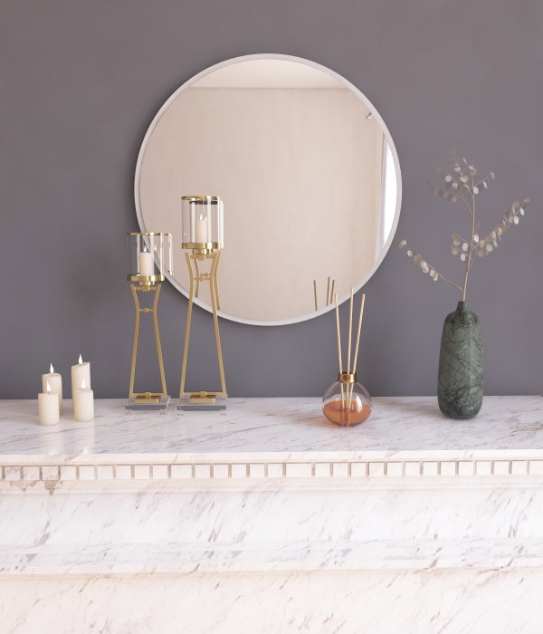 Hanah Home Espejo Redondo Ozze Blanco Hanah Home Espejo Redondo Ozze Blanco